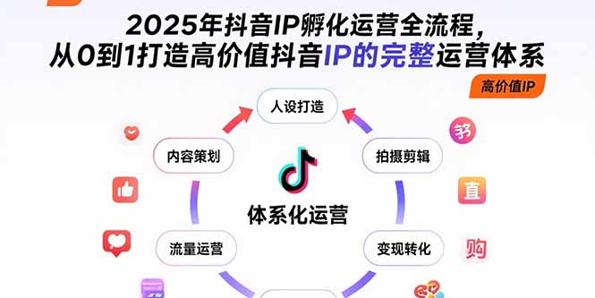 2025年抖音IP孵化运营全流程，从0到1打造高价值抖音IP的完整运营体系-日入300副业网