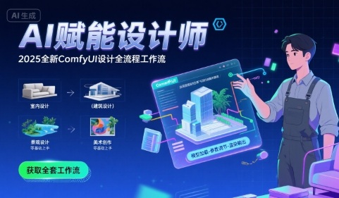 AI赋能设计师， 2025全新comfyui设计全流程工作流 ，室内-建筑-景观-美术，零基础直接上手-日入300副业网