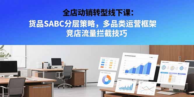 全店动销转型线下课：货品SABC分层策略，多品类运营框架 竞店流量拦截技巧-日入300副业网