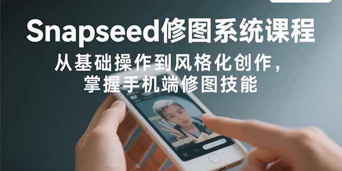 Snapseed修图系统课程：从基础操作到风格化创作，掌握手机端修图技能-日入300副业网