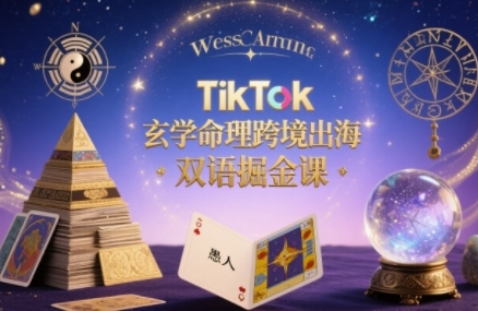 TikTok玄学命理跨境出海双语掘金课，手把手教你用命理知识精准直击海外用户痛点-日入300副业网