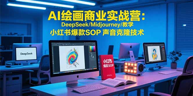 AI绘画商业实战营：DeepSeek/Midjourney/教学 小红书爆款SOP 声音克隆技术-日入300副业网