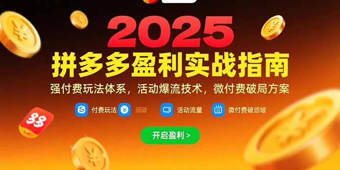 拼多多盈利实战指南，强付费玩法，活动爆流技术，微付费破局方案(更新7月-摇钱述