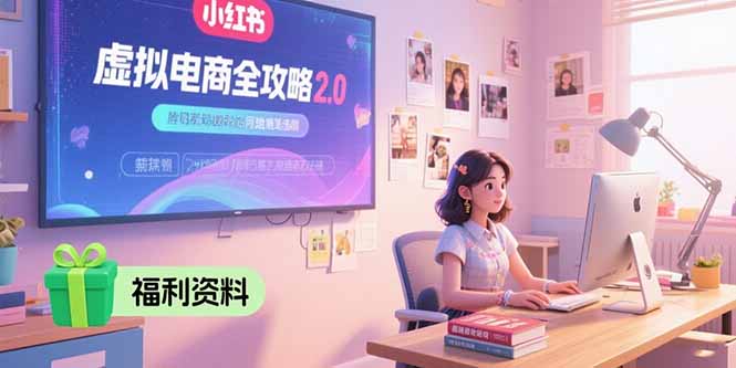 虚拟电商全攻略2.0，开店选品实操流程，账号定位、货源发布、笔记发布技巧-摇钱述