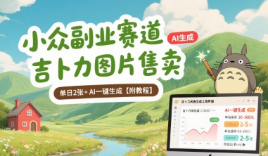 小众副业赛道 吉卜力图片售卖 单日2张+ AI一键生成【附教程】-日入300副业网
