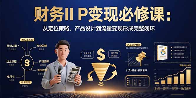 财务IP变现必修课：从定位策略、产品设计到流量变现形成完整闭环-日入300副业网