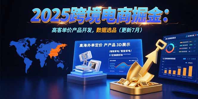 2025跨境电商掘金：蓝海市场定位，高客单价产品开发，数据选品(更新7月-日入300副业网