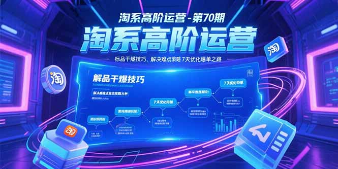 淘系高阶运营-第70期，标品干爆技巧，解决难点策略，大佬操盘方法-摇钱述