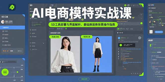 AI电商模特实战课，SD工具部署与界面解析，基础换装换背景操作指南-日入300副业网