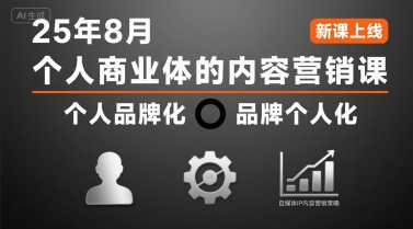 个人商业体的内容营销课25年8月，个人品牌化，品牌个人化，自媒体ip内容营销策略-日入300副业网