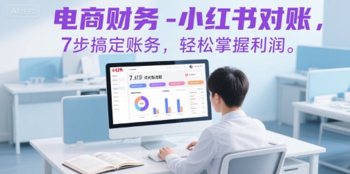 电商财务-小红书对账，7步搞定账务，轻松掌握利润-摇钱述