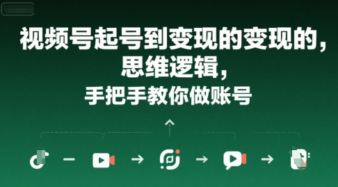 视频号起号到变现的思维逻辑，手把手教你做账号-日入300副业网