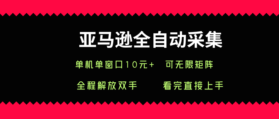 亚马逊全自动采集，单机单窗口一天10+，可无限矩阵去做【揭秘】-日入300副业网