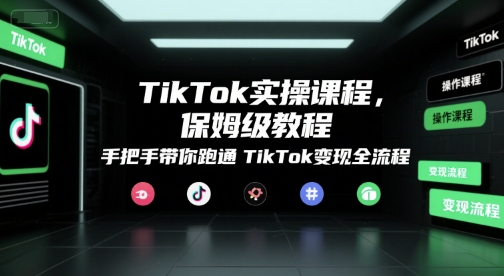 TikTok实操课程，保姆级教程，手把手带你跑通TikTok变现全流程-摇钱述
