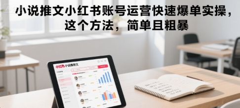 小说推文小红书账号运营快速爆单实操，这个方法，简单且粗暴-摇钱述