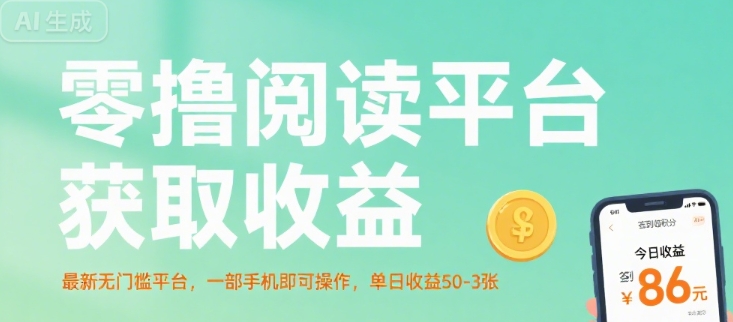 零撸阅读平台获取收益，最新无门槛平台，一部手机即可操作，单日收益50-3张【揭秘】-日入300副业网