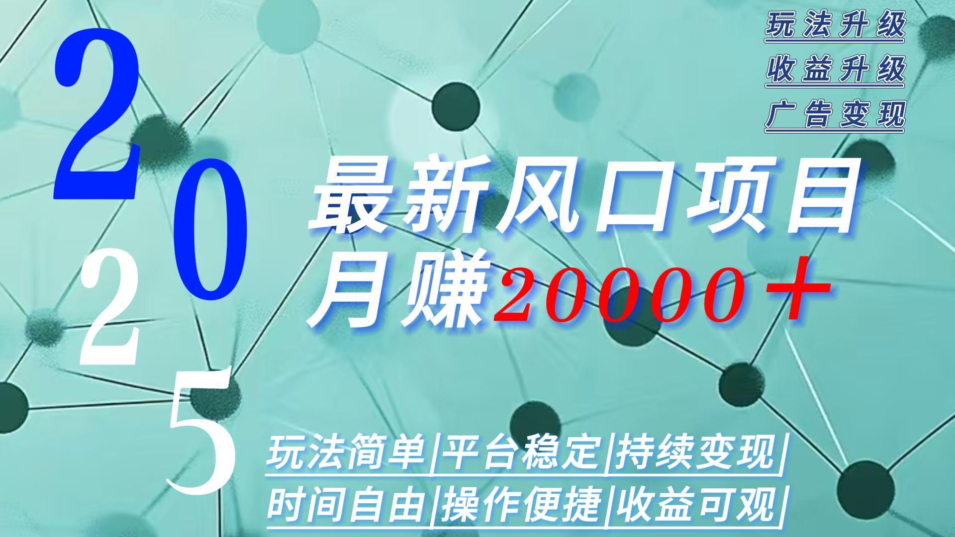 2025广告赛道新风口-月赚2W＋玩法简单，时间自由-日入300副业网