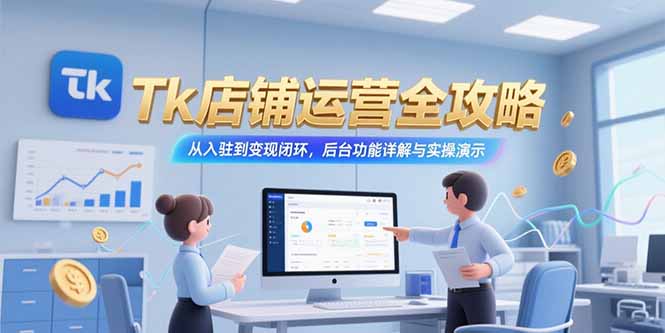 Tk店铺运营全攻略，从入驻到变现闭环，后台功能详解与实操演示-摇钱述