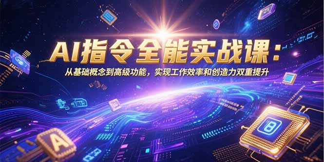 AI指令全能实战课：从基础概念到高级功能，实现工作效率和创造力双重提升-摇钱述