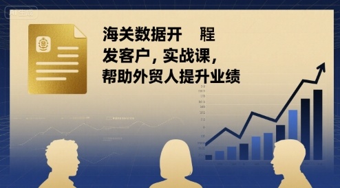 海关数据开发客户实战课，帮助外贸人提升业绩-日入300副业网