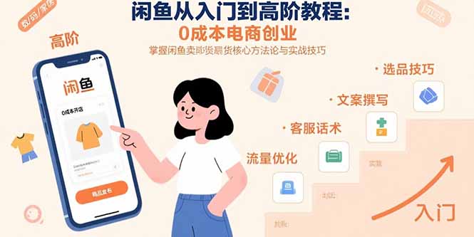 闲鱼从入门到高阶教程：0成本电商创业，掌握闲鱼卖货核心方法论与实战技巧-日入300副业网