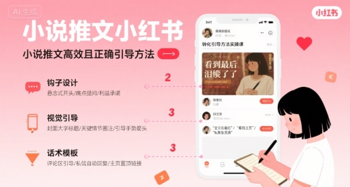 小说推文小红书高转化引导方法实操课，小说推文高效且正确引导方法-日入300副业网