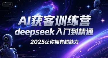 AI获客训练营，deepseek入门到精通，2025让你拥有超能力-摇钱述