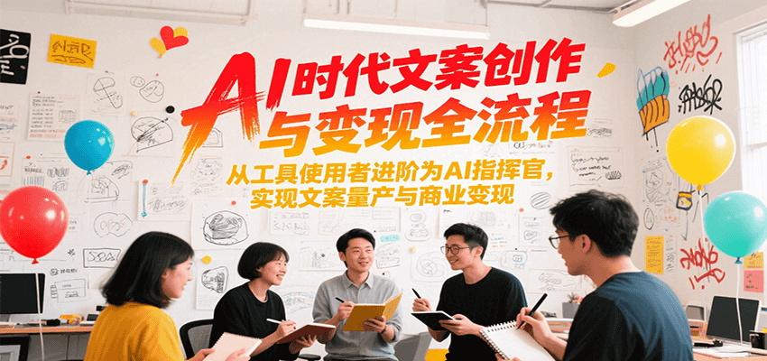 AI时代文案创作与变现全流程，从工具使用者进阶为AI指挥官，实现文案量产与商业变现-摇钱述