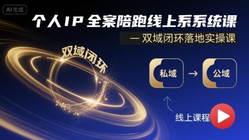 个人IP全案陪跑线上系统课-双域闭环落地实操课-摇钱述