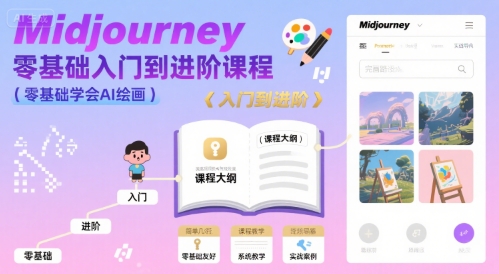 midjourney零基础入门到进阶课程，零基础学会AI绘画-日入300副业网