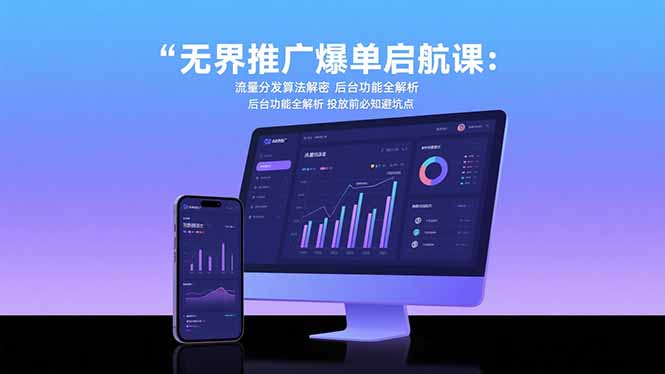 无界推广爆单启航课：流量分发算法解密 后台功能全解析 投放前必知避坑点-日入300副业网