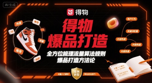 得物爆品打造，全方位梳理得物流量算法规则爆品打造规则-日入300副业网