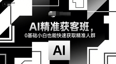 AI精准获客班，0基础小白也能快速获取精准人群-摇钱述