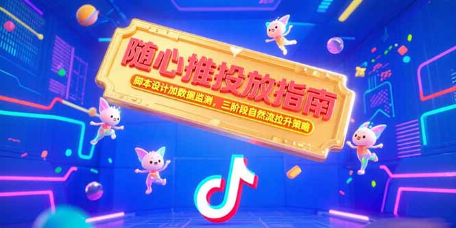 随心推投放指南，脚本设计加数据监测，三阶段自然流拉升策略-摇钱述