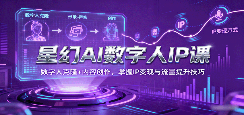 星幻AI数字人IP课，数字人克隆+内容创作，掌握IP变现与流量提升技巧-摇钱述
