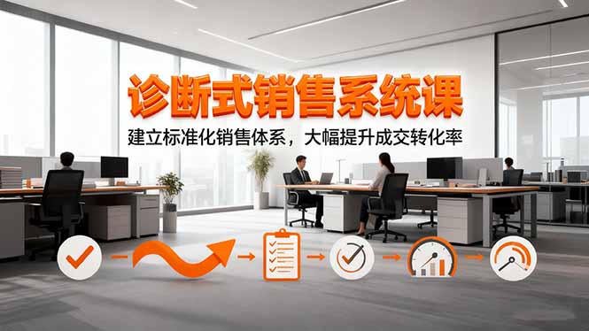 诊断式销售系统课，建立标准化销售体系，大幅提升成交转化率-日入300副业网