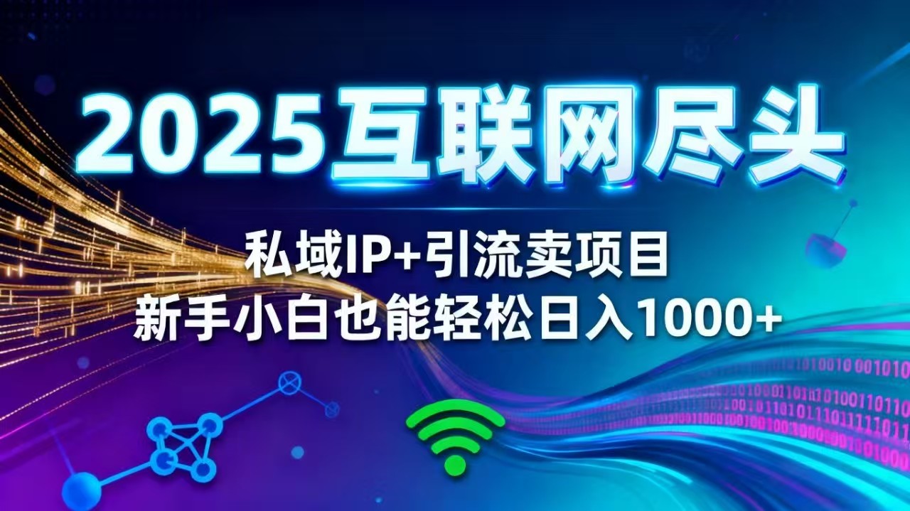 2025网创尽头王炸项目！私域 IP + 精准引流，新手小白在家躺赚日入 1000+-日入300副业网