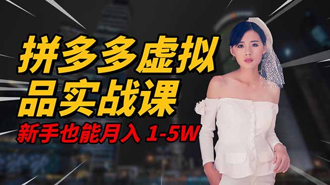 2025 拼多多虚拟品系统实战课，轻资产项目，可矩阵开工作室，新手也能...-日入300副业网