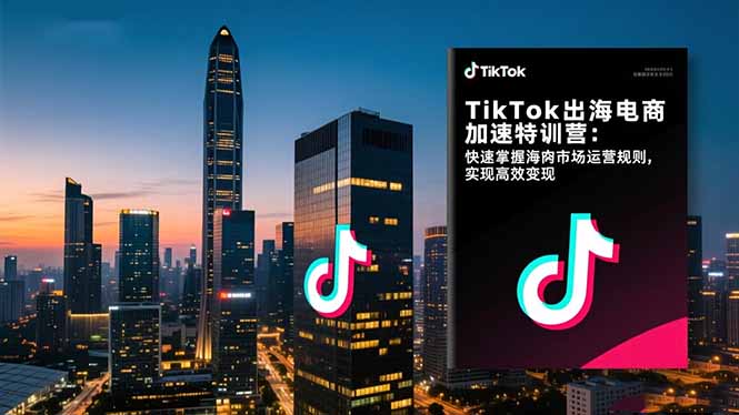 TikTok出海电商加速特训营：快速掌握海外市场运营规则，实现高效变现-日入300副业网