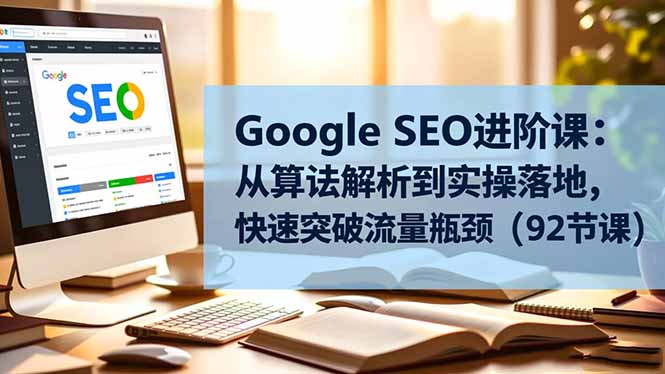 Google SEO进阶课:从算法解析到实操落地,快速突破流量瓶颈(92节课-日入300副业网