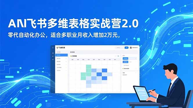 AI+飞书多维表格实战营2.0：零代码自动化办公，适合多职业月收入增加2万元-日入300副业网