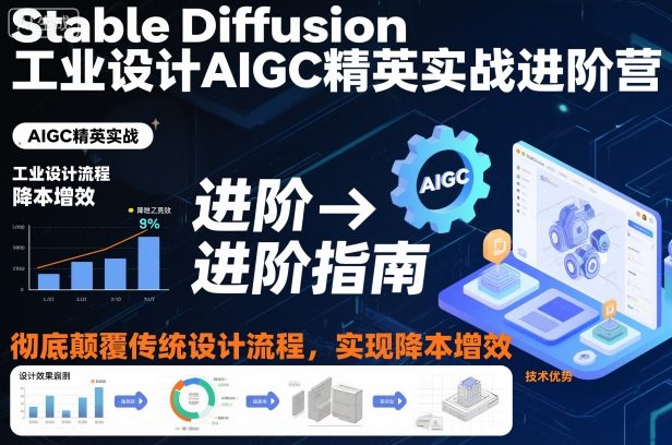 Stable Diffusion工业设计AIGC精英实战进阶营，彻底颠覆传统设计流程，实现降本增效-日入300副业网