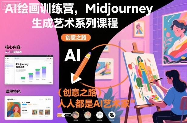 AI绘画训练营，Midjourney生成艺术系列课程，人人都是AI艺术家-日入300副业网