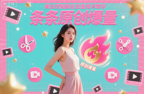 美女视频搬运去重技术教学，条条原创爆量-日入300副业网