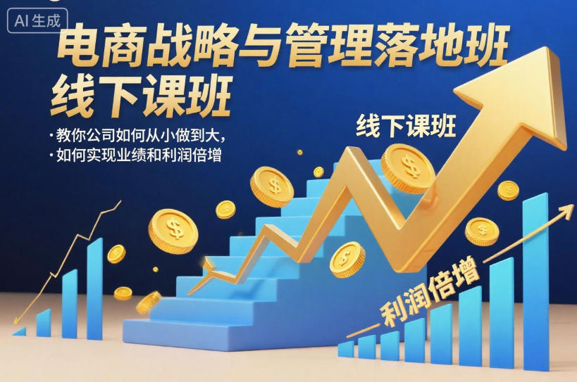电商战略与管理落地班线下课，教你公司如何从小做到大，如何实现业绩和利润倍增【录音】-日入300副业网