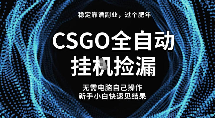 【稳定副业】全球最热门游戏CSGO全自动捡漏,最新玩法,新手小白日入5张+【揭秘】-日入300副业网