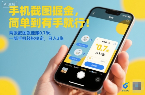 手机截图掘金，简单到有手就行！两张截图就能賺0.7米，一部手机轻松搞定，日入3张【揭秘】66资源网-互联网项目分享基地-创业兼职副业分享项目-互联网源码分享-免费源码分享-免费资源分享66资源网