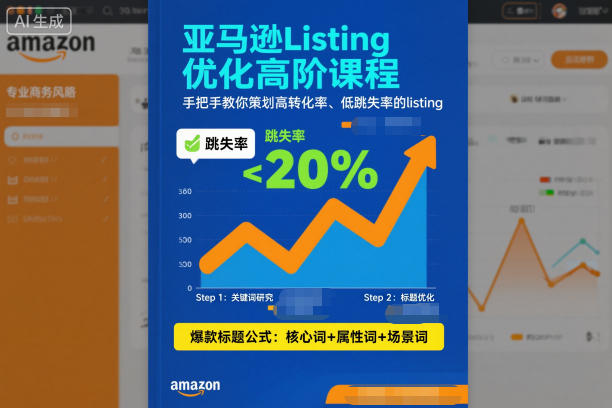 亚马逊Listing优化高阶课程，手把手教你策划高转化率、低跳失率的listing-日入300副业网
