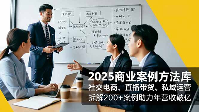 2025商业案例方法库，社交电商、直播带货、私域运营，拆解200+案例助力年营收破亿-日入300副业网