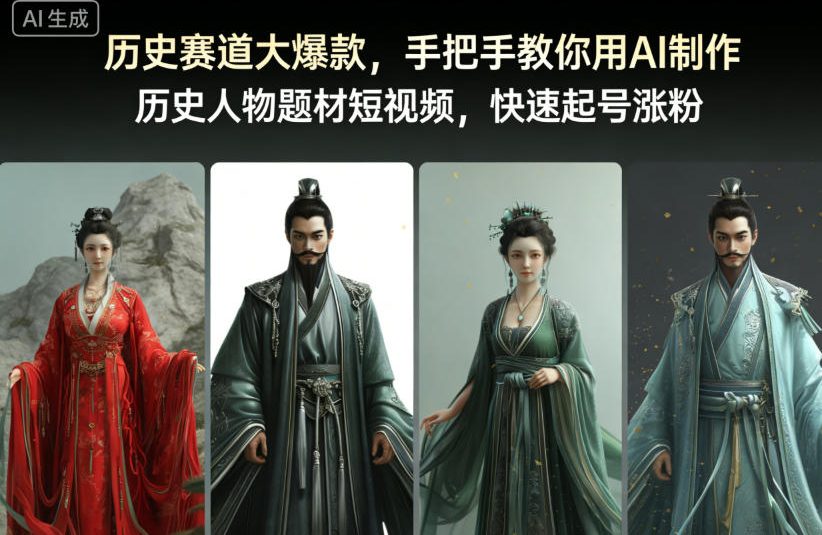 历史赛道大爆款，手把手教你用AI制作历史人物题材短视频，快速起号涨粉-摇钱树